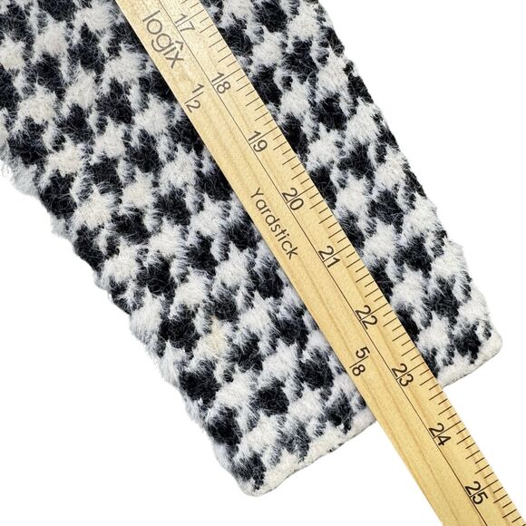 Magaschoni Houndstooth Sweater Coat Faux Fur Medium Black White - Picture 12 of 16